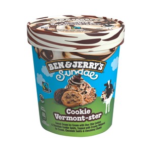 BEN & Jerry"s Tarrina de Helado de Nata con Galletas y Trocitos de Chocolate Sundae 427 Ml.