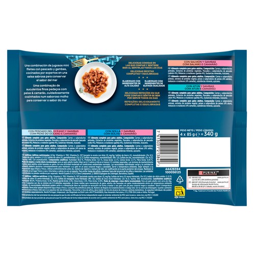 PURINA GOURMET Comida para gatos húmeda a base de pescado PERLE 4 uds. 85 g