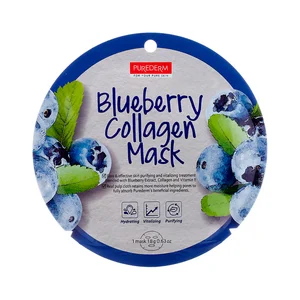 PUREDERM Mascarilla facial hidratante, revitalizante y purificante con arándanos y colágeno.