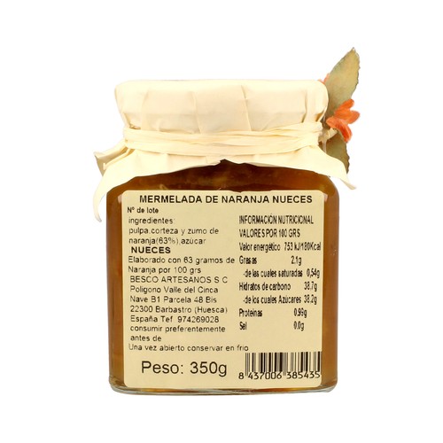 ELASUN Mermelada de naranja con nueces 350 g.