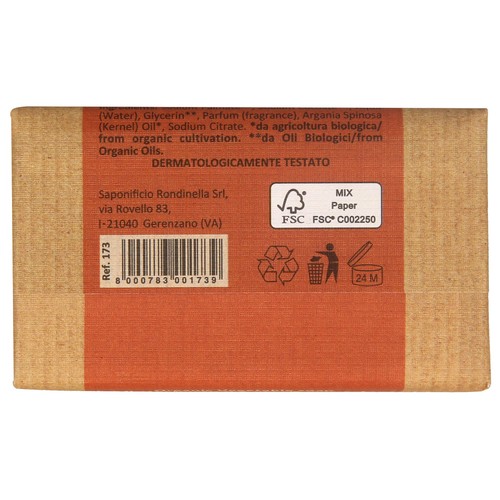 ITERITALIA Pastilla de jabón natural vegetal, con aceite de argán ITERITALIA 100 g.