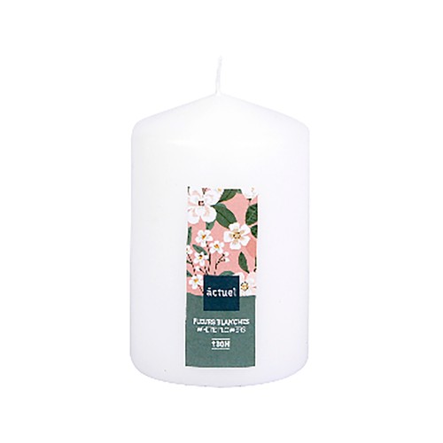 Vela de 10 cm perfumada de flores blancas, ALCAMPO.