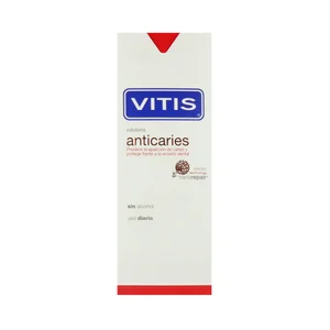 VITIS Enjuague bucal sin alcohol, previene la aparición de caries y protege de la erosión dental VITIS 500 ml.