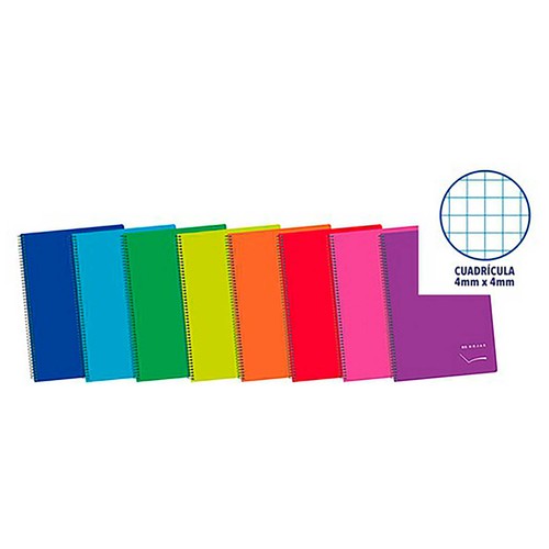Cuaderno A4 cuadrícula de 4mm tapa blanda. 80 Hojas en papel de 60 gramos. Cuadrícula con margen, PRODUCTO ECONÓMICO ALCAMPO.