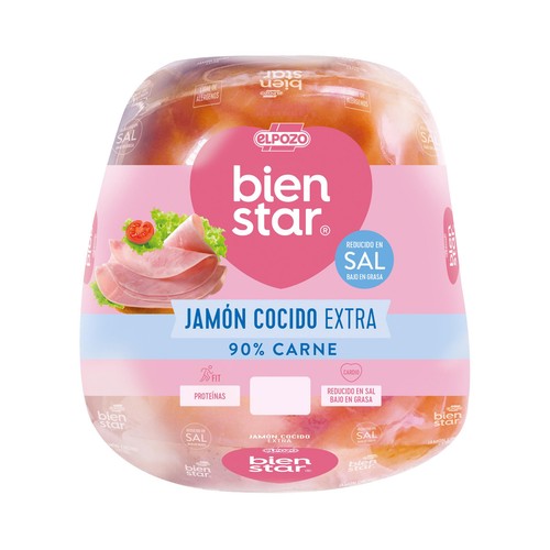 EL POZO Bien star Jamón cocido extra reducido en sal - Loncha normal 2 a 3 mm