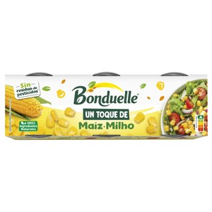 BONDUELLE Maíz en grano Un Toque de pack 3 uds. x 65 g