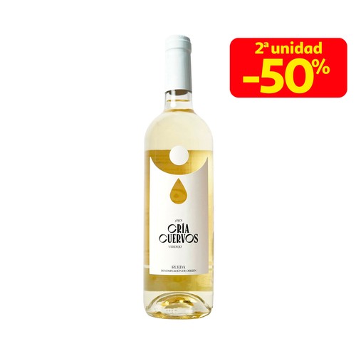 CRIA CUERVOS  Vino blanco Verdejo con D.O. Rueda botella 75 cl.