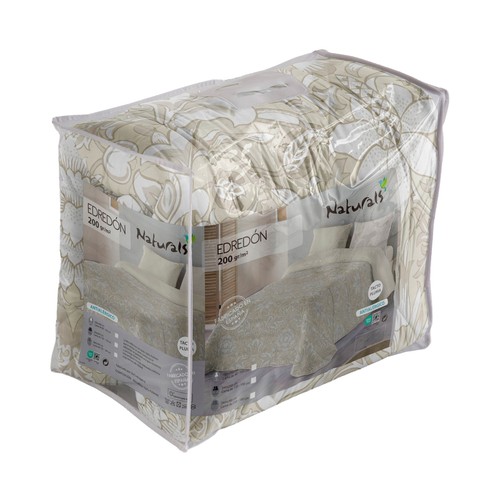 Edredón reversible para cama  150/160 260x260cm 300GRS especial color beig. NATURALS
