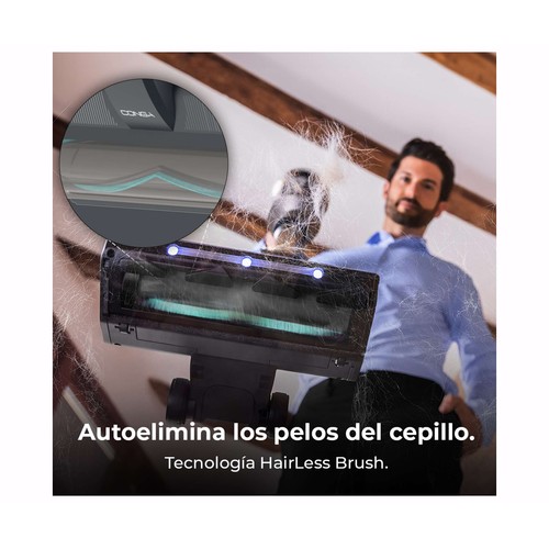 CECOTEC Rockstar 5500 Hurricane Station Flex, aspirador escoba, tecnología ciclónica, 2 cepillos, potencia de succión 30 KPa, autonomía 90 min