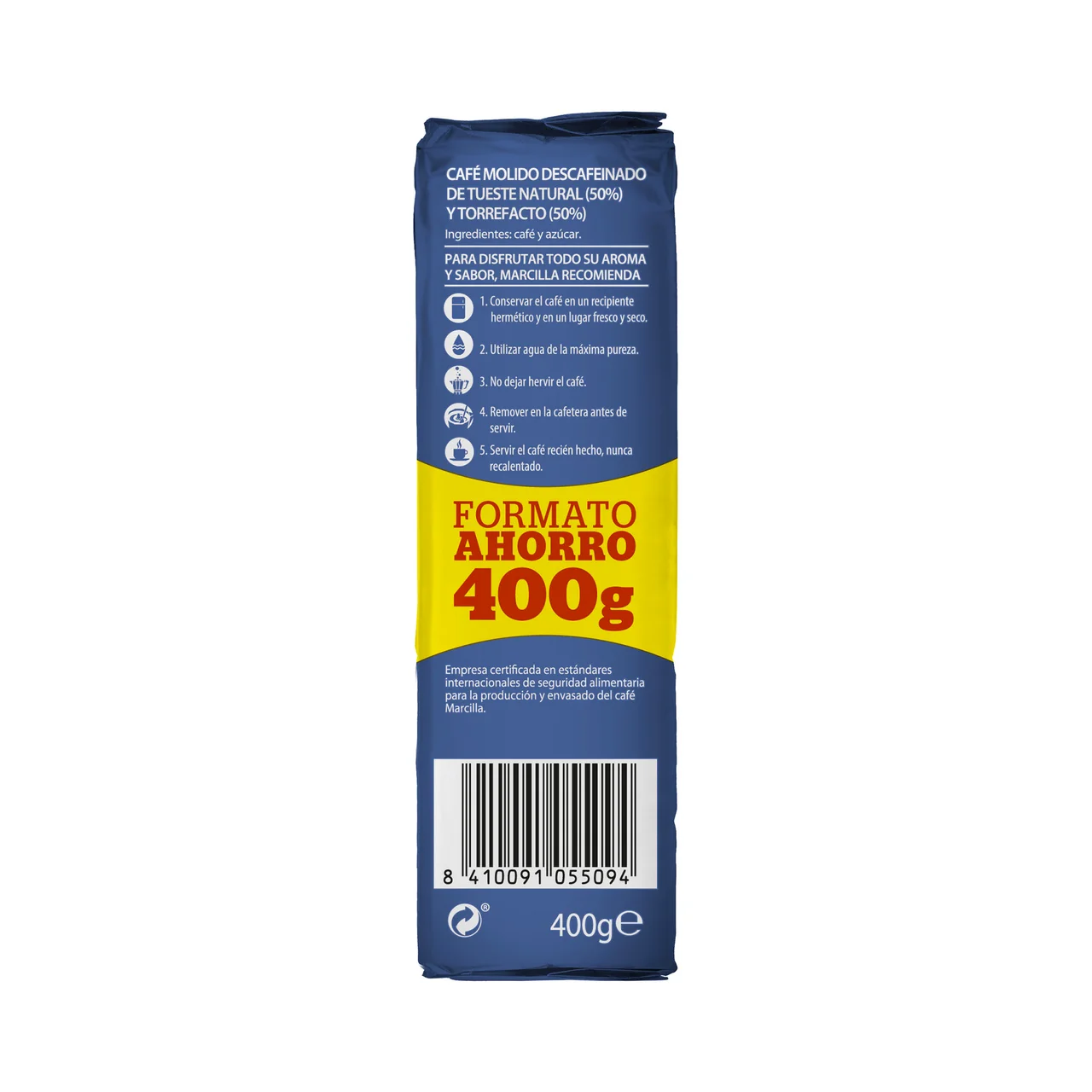 Café molido descafeinado mezcla 400 g.