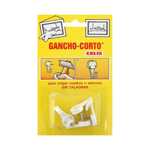 Sistema de gancho corto cuelga fácil sin necesidad de taladros COLIS.