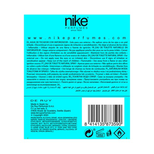 Eau de toilette para hombre con vaporizador en spray NIKE Ultra blue 30 ml.