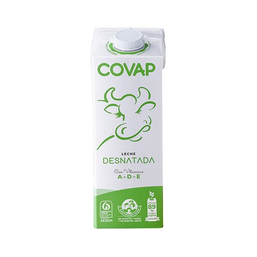 COVAP Leche desnatada de vaca, de origen español 1 l.