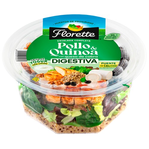 FLORETTE Ensalada digestiva de quino y queso de cabra 260 g.
