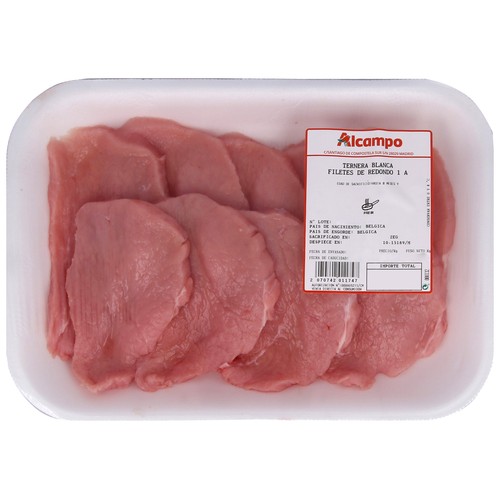 Filetes de redondo de 1ªA de ternera blanca