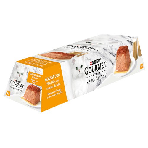 PURINA GOURMET Alimento gatos húmedo, mousse con pollo PURINA GOURMET 4 uds. x 57 g.