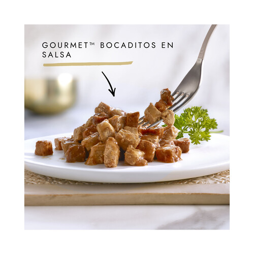 PURINA GOURMET Comida para gatos húmeda a base de Salmón y Pollo PURINA GOURMET tarrina 85 g.