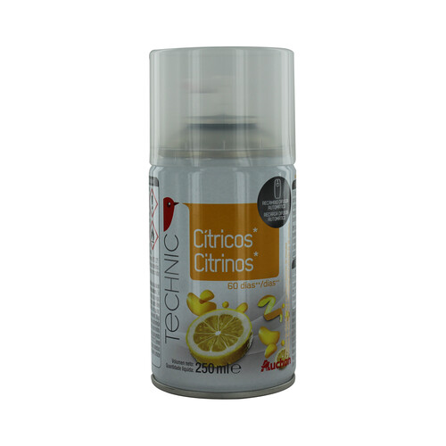 Recambio de ambientador automático con esencia cítricos AUCHAN.250 ml.