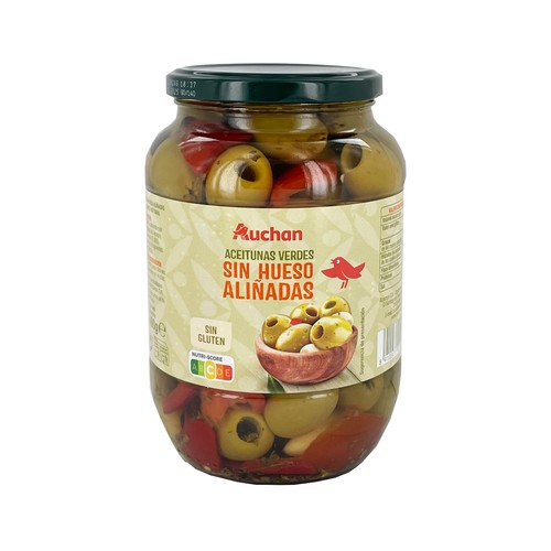 PRODUCTO ALCAMPO Aceitunas verdes Gordal aliñadas sin hueso frasco de 400 g.