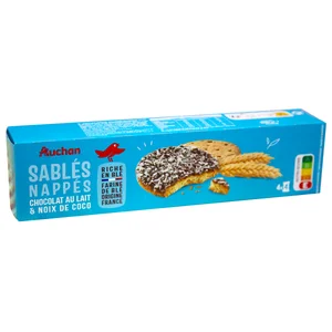 PRODUCTO ALCAMPO Galletas con cereales recubiertas de chocolate con leche y coco 200 g.