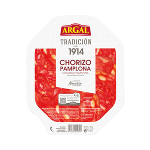 Imagen de ARGAL Chorizo de Pamplona de origen navarro, sin gluten y cortado en finas lonchas ARGAL Tradición 70 g.