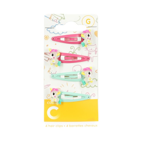 COSMIA Pinza rectangular para cabello con diseño infantil COSMIA 4 uds.