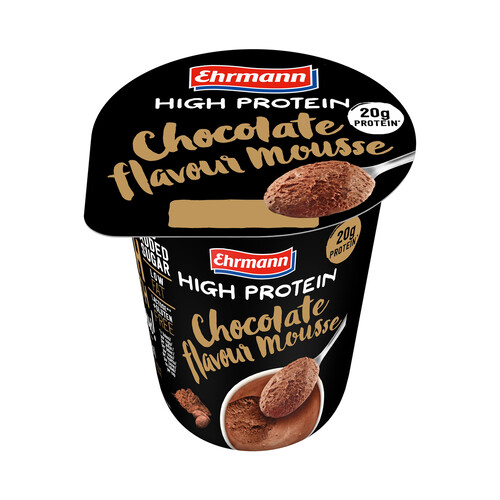 Mousse de chocolate baja en grasa y con alto contenido en proteínas (20 g) EHRMANN High protein 200 g.