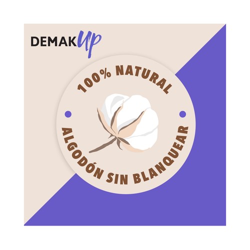 DEMAK UP Original Algodones (discos redondos) desmaquillantes multiusos 105 uds.