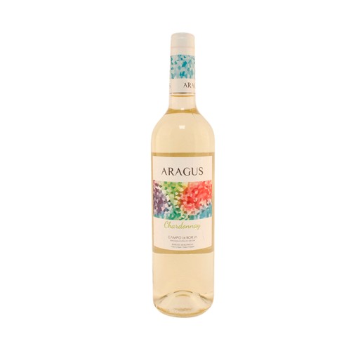 ARAGUS  Vino blanco Chardonnay con D.O. Campo de Borja botella de 75 cl.