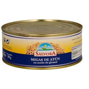 SÁLVORA Atún en aceite de girasol en migas lata de 585 g.