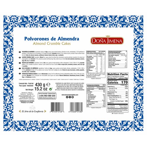 DOÑA JIMENA Polvorones de almendra 430 g.