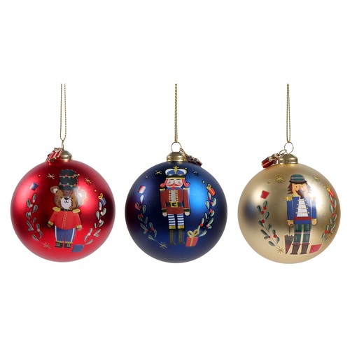 Bola Cascanueces y Oso 7,8cm modelos surtidos decoración para Árbol de Navidad, ACTUEL