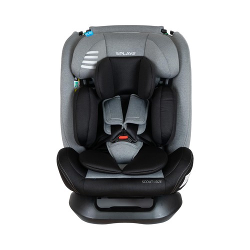 Silla auto PLAY Scout i-Size (40 a 150 cm), evolutiva, a contra marcha, color gris.