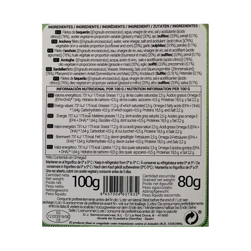 DELGADO Boquerones en vinagre aliñados 80 g. 