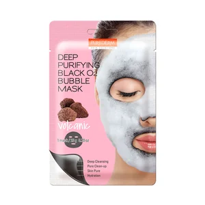 PUREDERM Mascarilla purificante con piedra volcánica y burbujas de oxigeno negro.