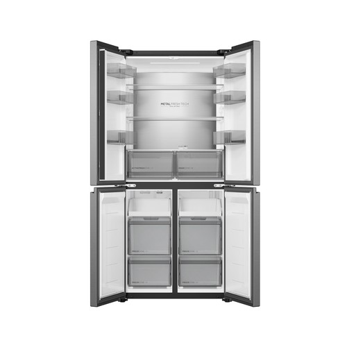 Frigorífico americano 18 cm HAIER HCR58S18DNMM INOX, no frost,  clasificación energética: D, H: 185cm, A: 83cm, F: 63,7cm, capacidad total: 523L