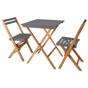 Conjunto de muebles de terraza con mesa + 2 sillas verdes, GARDEN STAR ALCAMPO.