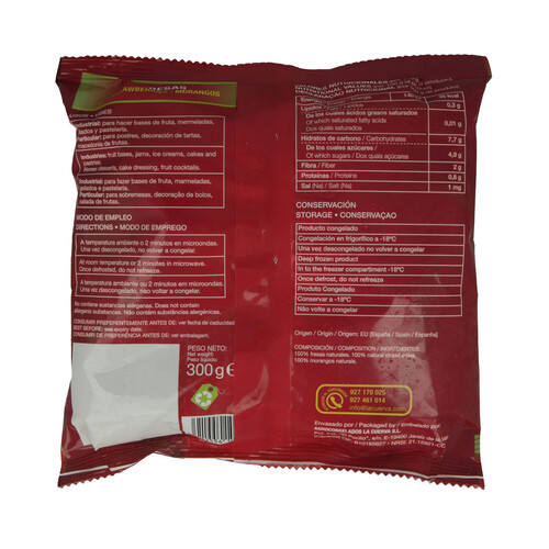 LA CUERVA Fresas dulces ultracongeladas y 100% naturales LA CUERVA 300 g.