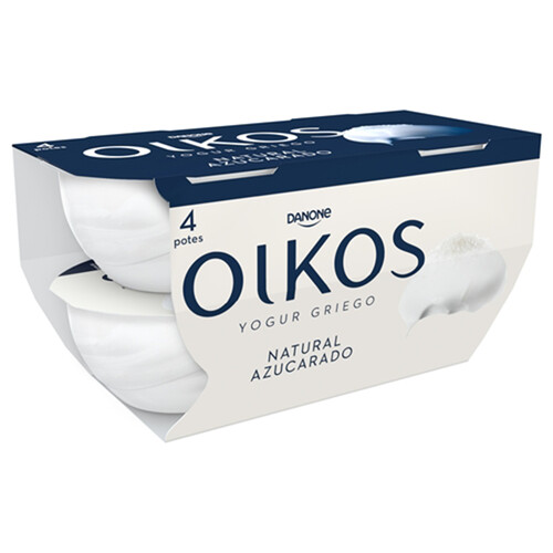 Yogur griego natural azucarado OIKOS de Danone 4 x 110 g.