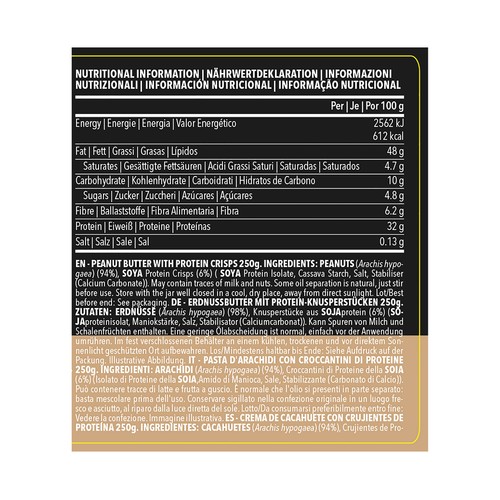PROZIS Choco crips Mantequilla proteica de cacahuetes y chocolate 250 g.