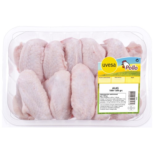 Alitas de pollo enteras bandeja.