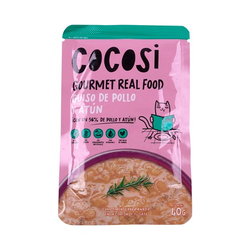 COCOSI Guiso de pollo y atún para gatos - 40g.