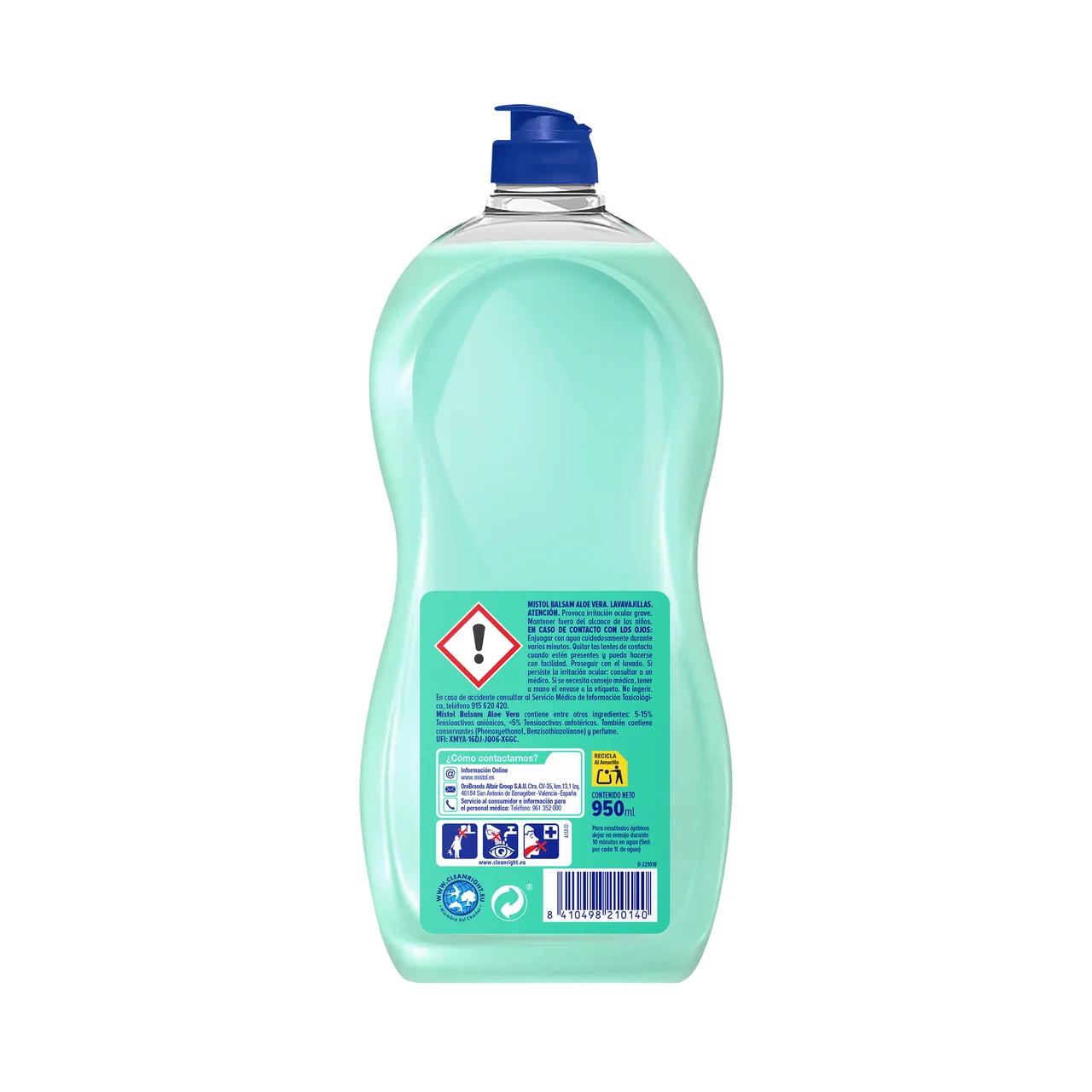 Balsam Detergente concentrado lavavajillas a mano con aloe vera 950 ml.