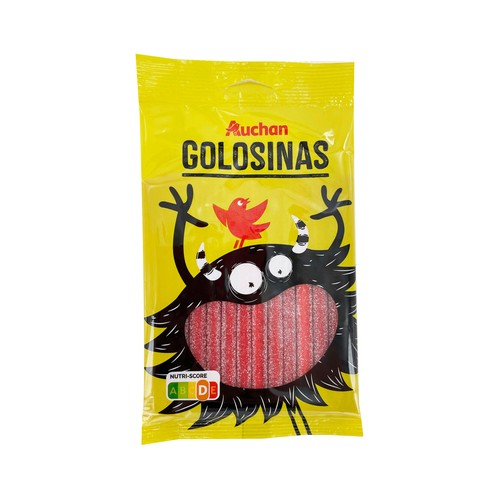 PRODUCTO ALCAMPO Regaliz pica con sabor fresa y relleno 125 g.