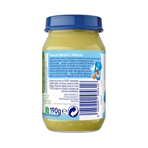 NESTLÉ Tarrito (textura fina) de verduras con pescado, a partir de 6 meses 190 g.