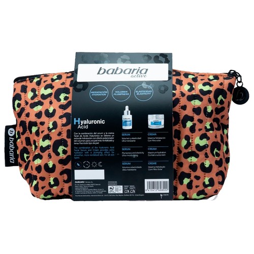 BABARIA Active Neceser con sérum ultra hidratante y crema hidratante con filtro solar y ácido Hialurónico.