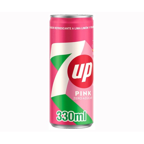 SEVEN UP Refresco lima-limón pink lata 33 cl.