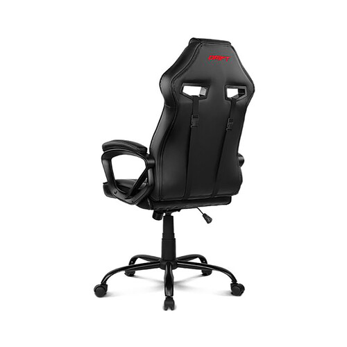 Silla gaming DRIFT DR50 Pro, color negro y rojo, almohadilla lumbar, reclinable, regulación de altura.