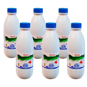 Imagen de AUCHAN Leche de vaca semidesnatada 6 x 1,5 l Producto Alcampo.