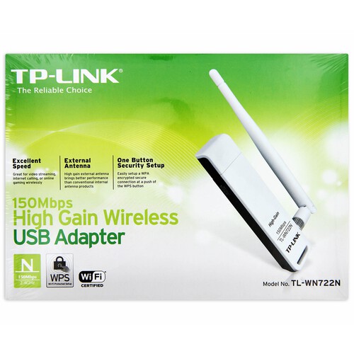Adaptador Usb Wifi TP-LINK TL-WN722N, 150 Mbps.